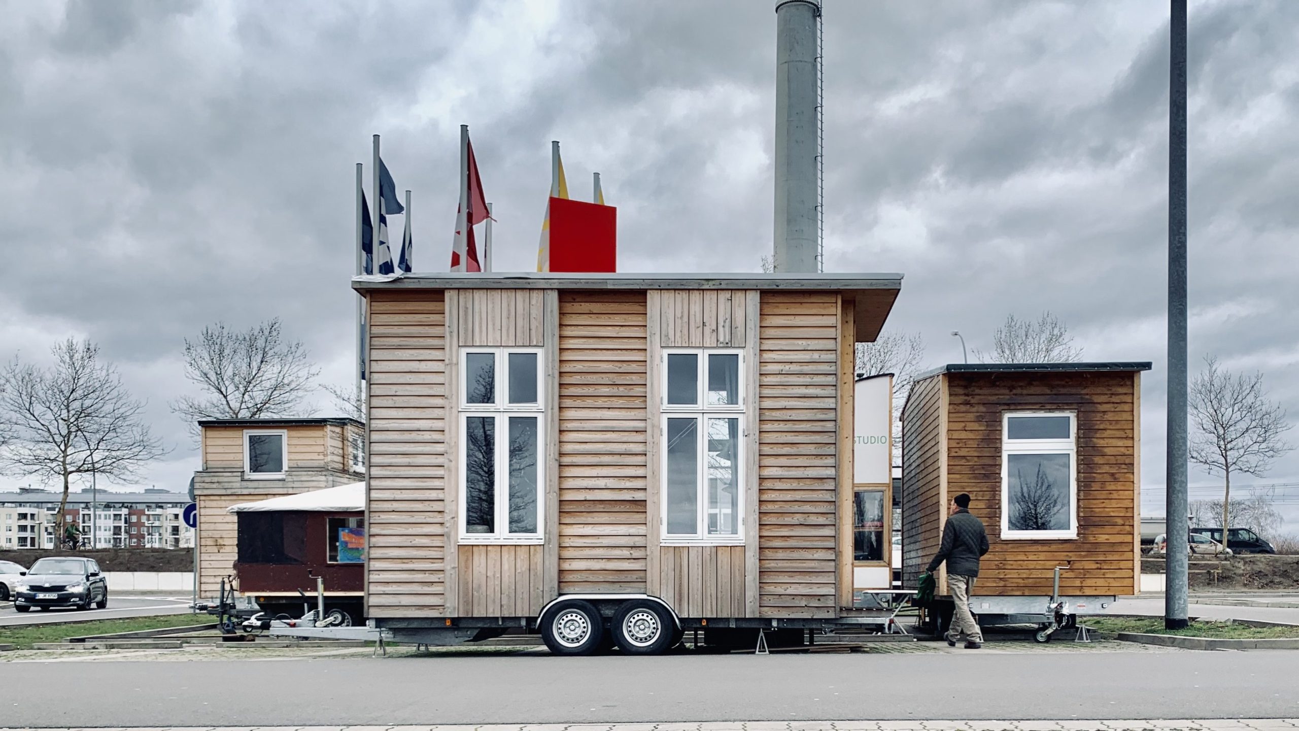 Tiny Houses auf dem Parkplatz von IKEA Lichtenberg